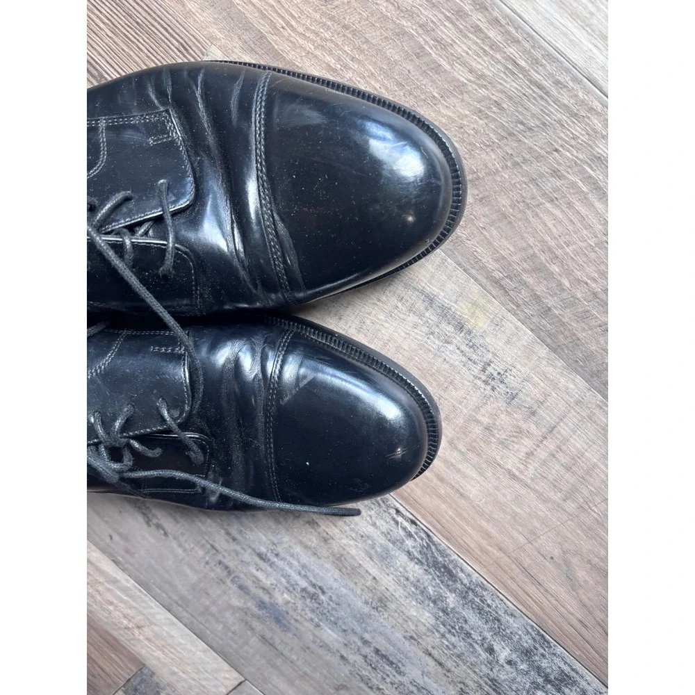 Cole Haan Black Leather Cap Toe Derby Dress Shoes Goodyear Welt 12D